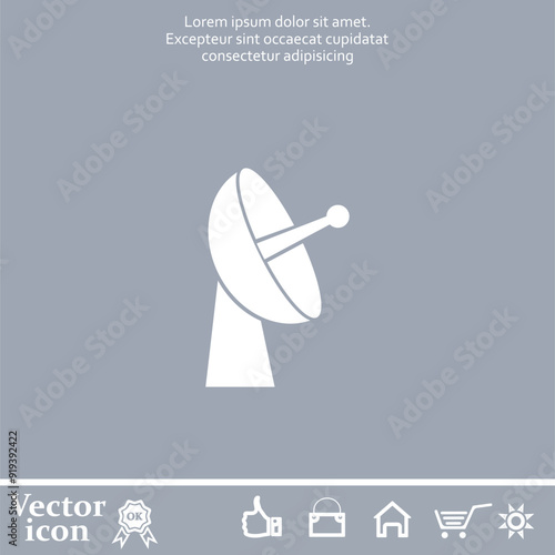 Vector icon of white color on a gray background photo