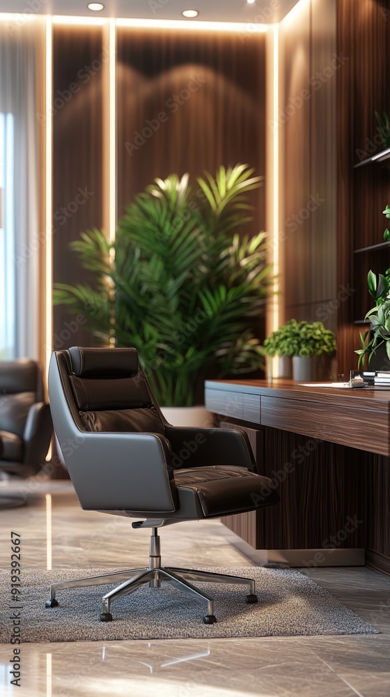 Fototapeta premium Modern Digital Administration Board in Organized Workspace with Clean Lines and Cool Tones - 3D Rendering