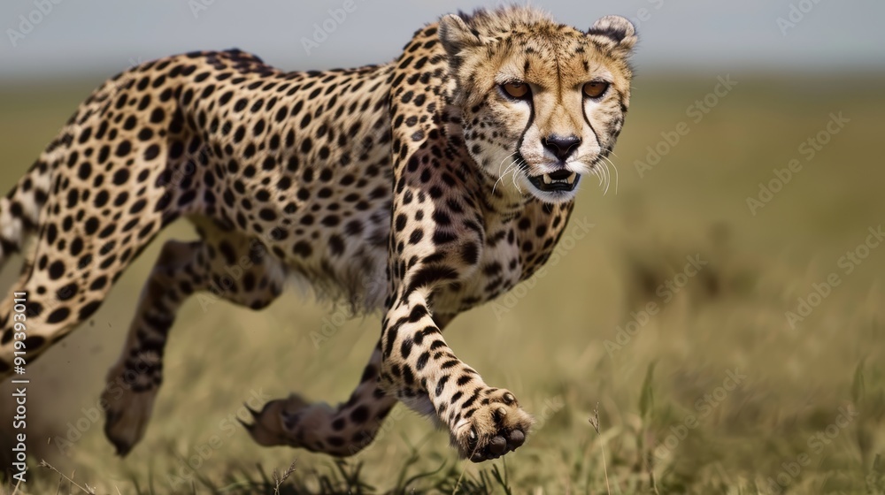 A sleek cheetah in mid-sprint across the savannah, its powerful muscles and intense gaze highlighting its incredible speed and agility. A sleek cheetah in mid-sprint across the savannah, its powerful muscles and intense gaze highlighting its incredible speed and agility.