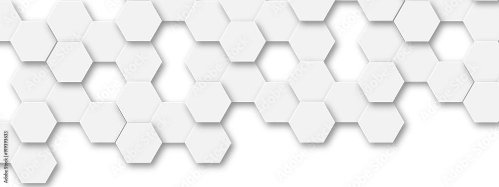 Background with white and grey hexagonal lines, Abstract 3d hexagonal background with shadow. Abstract hexagonal concept technology, banner and wallpaper background. Background with white and grey hexagonal lines, Abstract 3d hexagonal background with shadow. Abstract hexagonal concept technology, banner and wallpaper background.