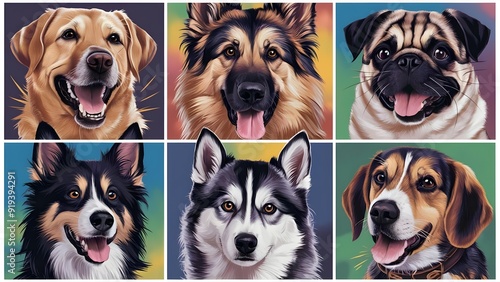 group of different types of dogs