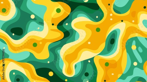 yellow and green liquid abstract background