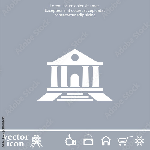 Vector icon of white color on a gray background