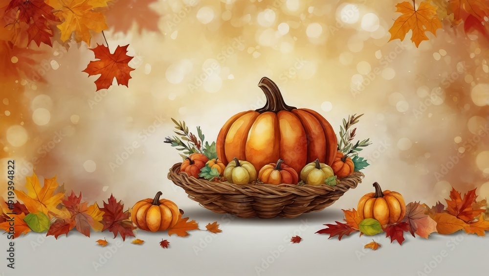 Watercolor Thanksgiving day illustration background Watercolor Thanksgiving day illustration background