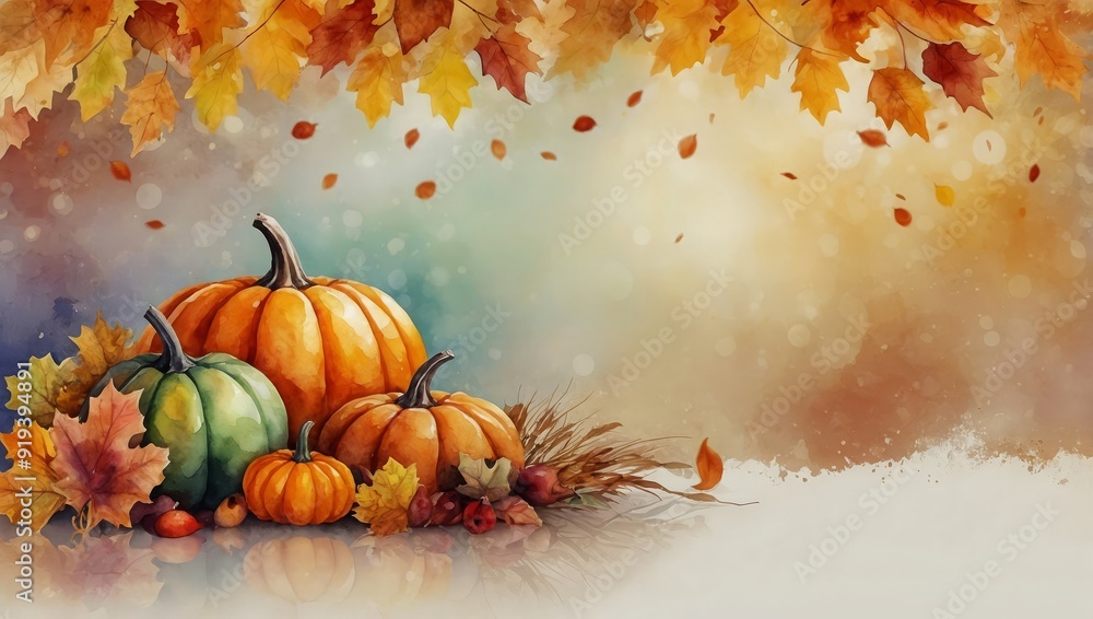 Watercolor Thanksgiving day illustration background Watercolor Thanksgiving day illustration background