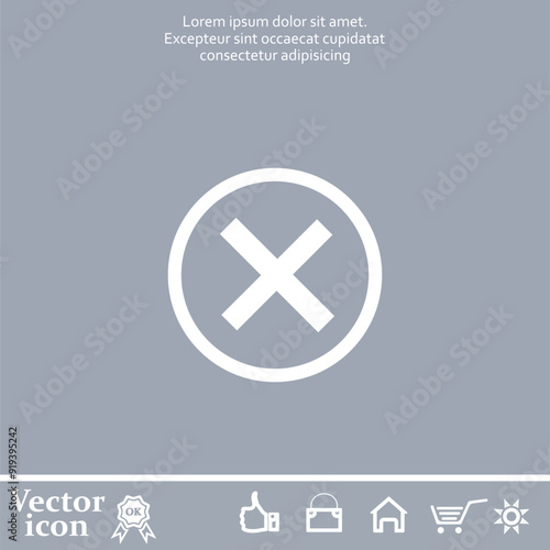 Vector icon of white color on a gray background
