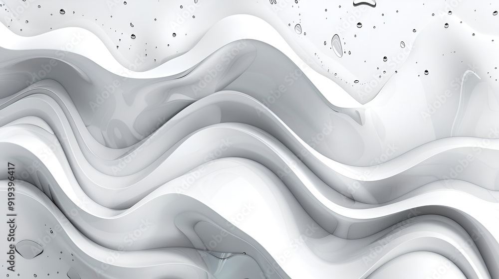 Liquid abstract white background ,Smooth glossy texture 3D rendering,Abstract white liquid drops splashing on a white background Liquid abstract white background ,Smooth glossy texture 3D rendering,Abstract white liquid drops splashing on a white background