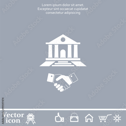 Vector icon of white color on a gray background