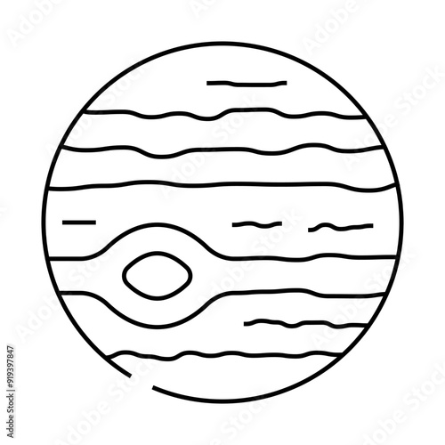 jupiter planet line icon vector. jupiter planet sign. isolated contour symbol black illustration