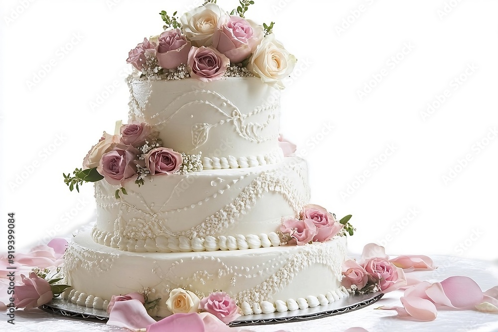 wedding cake with roses wedding cake with roses