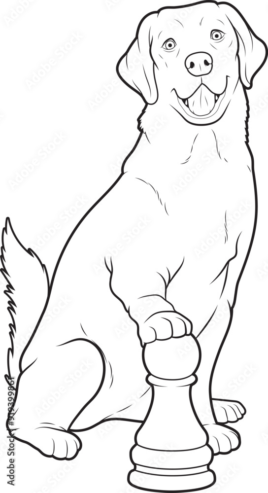 Labrador Chess piece Pawn Chess Animal Vector Graphic Art Illustration Labrador Chess piece Pawn Chess Animal Vector Graphic Art Illustration