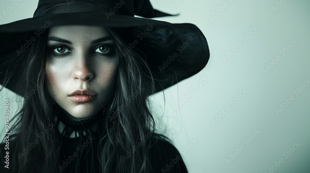 a witch model for halloween isolated on white background a witch model for halloween isolated on white background