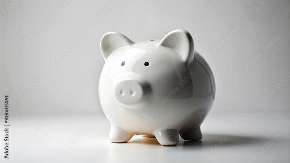 White piggy bank on white background, savings, finance, money, budget, savings account, investment, piggy bank White piggy bank on white background, savings, finance, money, budget, savings account, investment, piggy bank