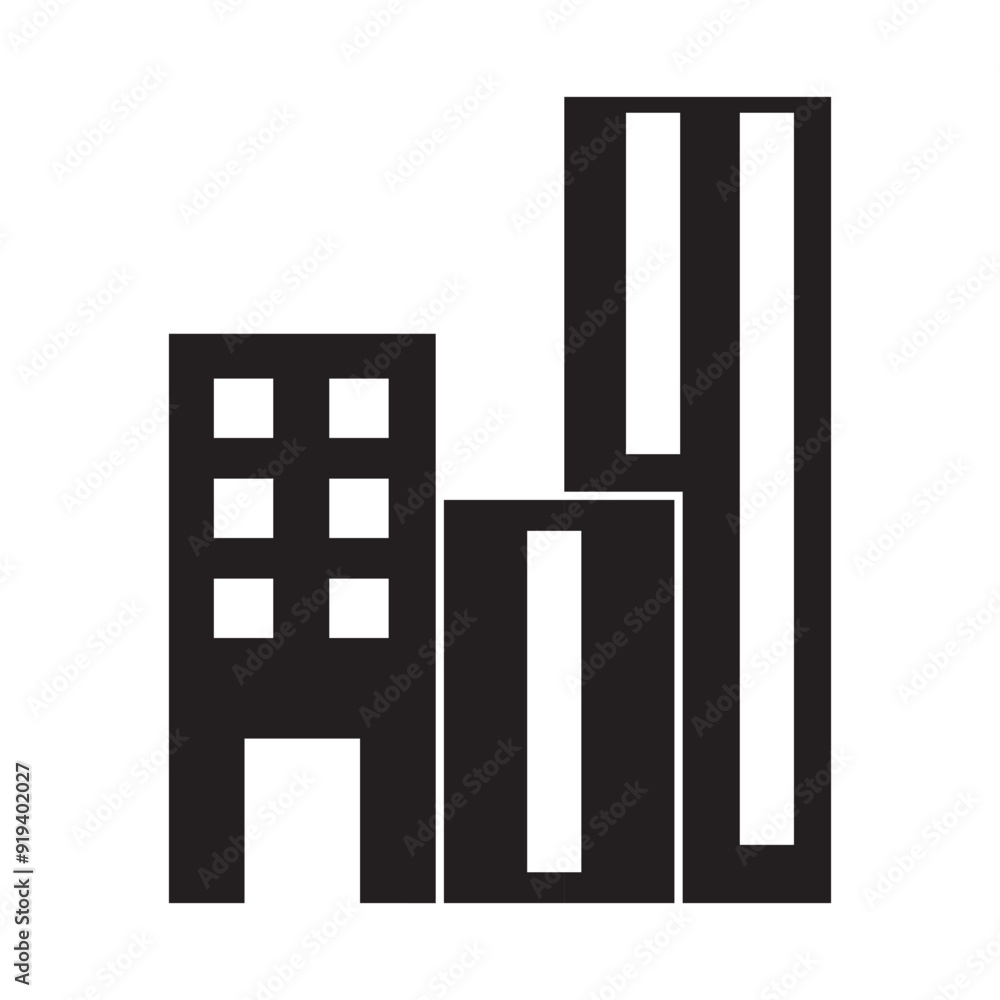Building icon. Isolated on white background . EPS 10/AI Building icon. Isolated on white background . EPS 10/AI