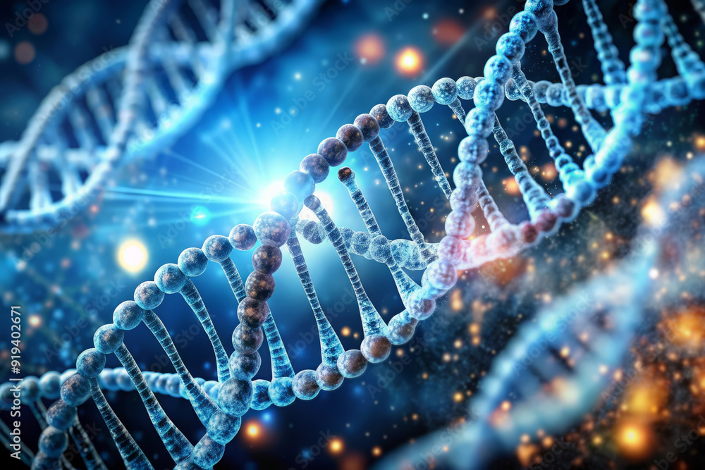 DNA Double Helix Structure 3D Rendering. DNA Double Helix Structure 3D Rendering.