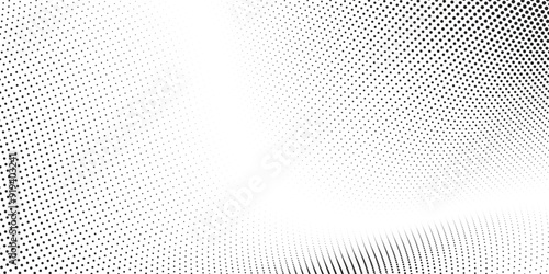 Abstract halftone wave dotted background. Futuristic twisted grunge pattern, dot, circles. Vector modern optical pop art texture modern