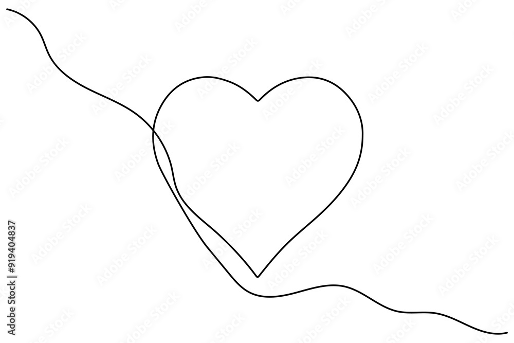 Love shape continuous one line Drawing Love shape continuous one line Drawing
