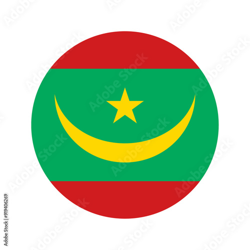 Free Download Round Mauritania flag icon - GFXLoad