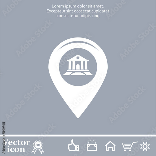 Vector icon of white color on a gray background