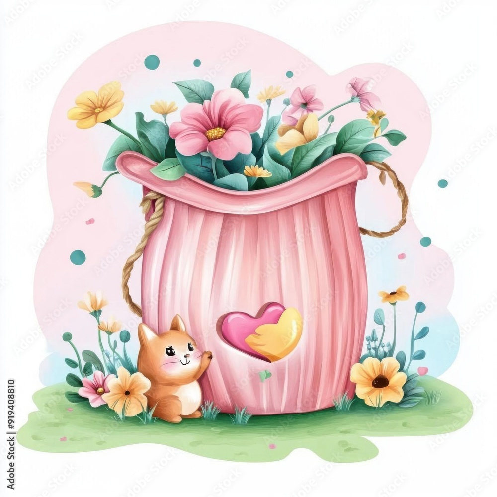 Naklejka premium Zerowaste initiatives, environmental element, photorealistic illustration, clean tones, isolated on white background, clipart, watercolor clipart, isolated on white background