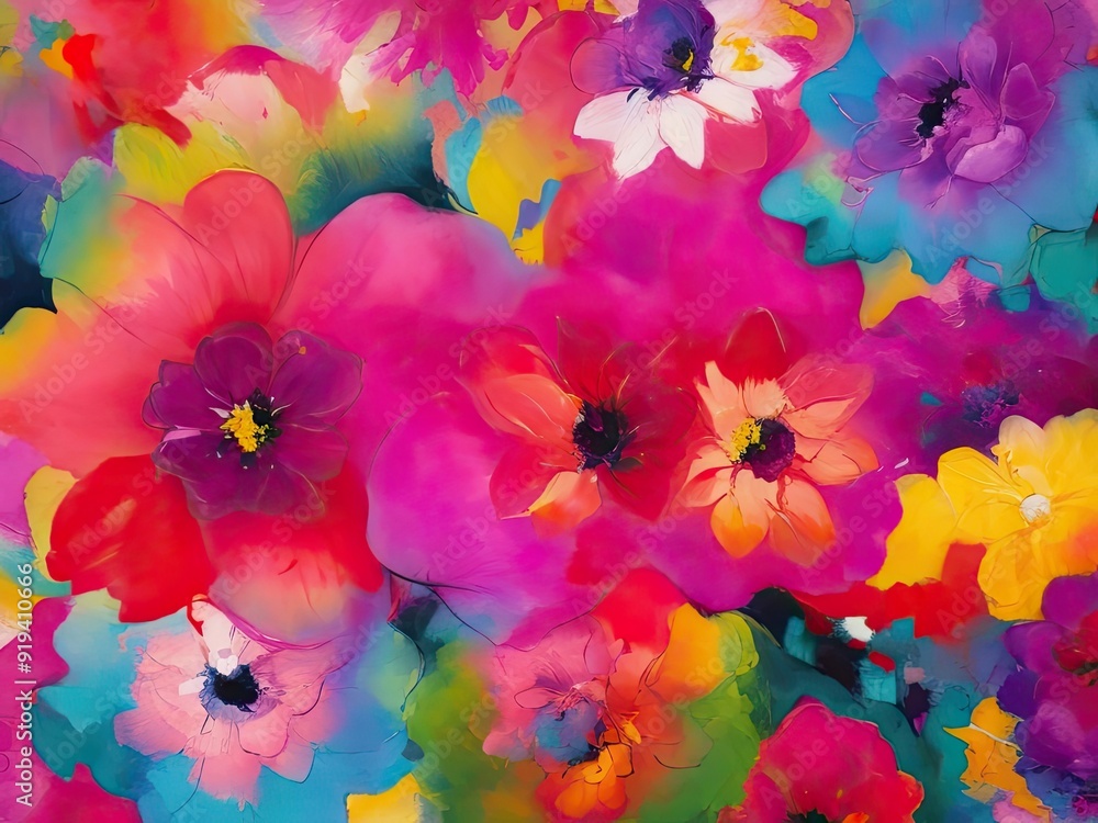 vibrant abstract floral painting vibrant abstract floral painting
