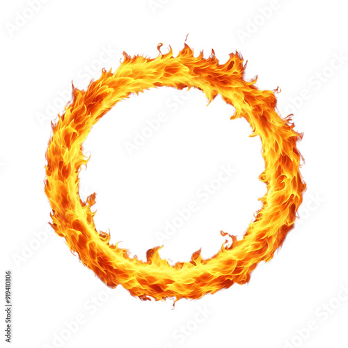 A ring of fire burning brightly .