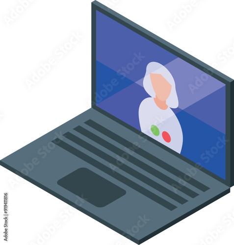 Doctor is having a video call on a laptop, potentially giving an online medical consultation or diagnosis