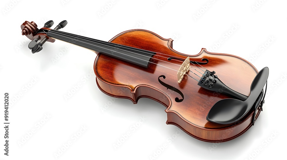 A classical violin with bow, rich wood grain, warm reddish-brown varnish, high detail, studio lighting, pure white background. A classical violin with bow, rich wood grain, warm reddish-brown varnish, high detail, studio lighting, pure white background.