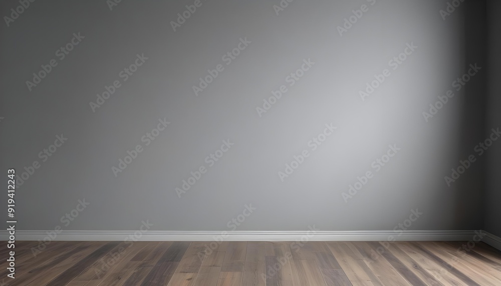 Gray wall with wooden floor. AI Generative Gray wall with wooden floor. AI Generative
