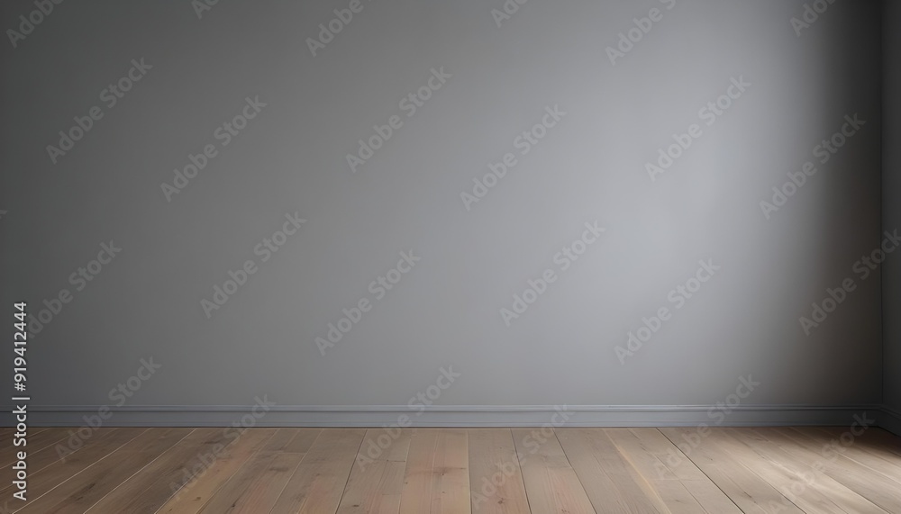 Gray wall with wooden floor. AI Generative Gray wall with wooden floor. AI Generative