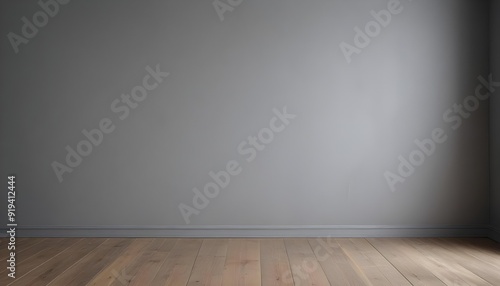 Wallpaper Mural Gray wall with wooden floor. AI Generative  Torontodigital.ca