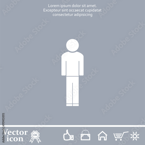 Vector icon of white color on a gray background
