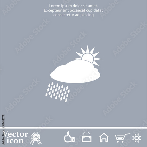 Vector icon of white color on a gray background