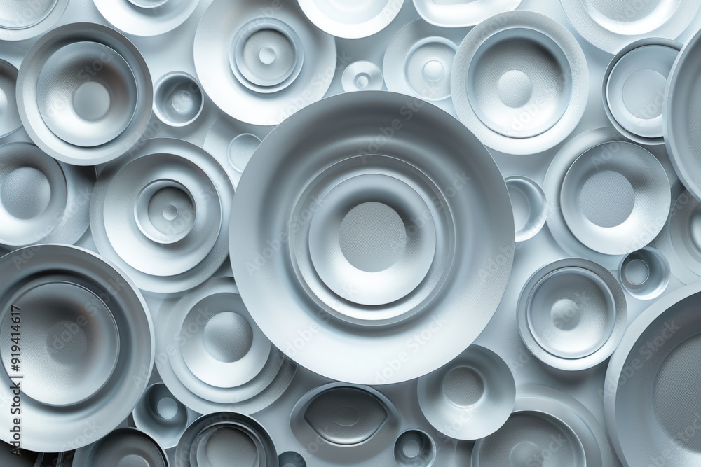 Abstract Circular Pattern with a Silver Metallic Effect Abstract Circular Pattern with a Silver Metallic Effect
