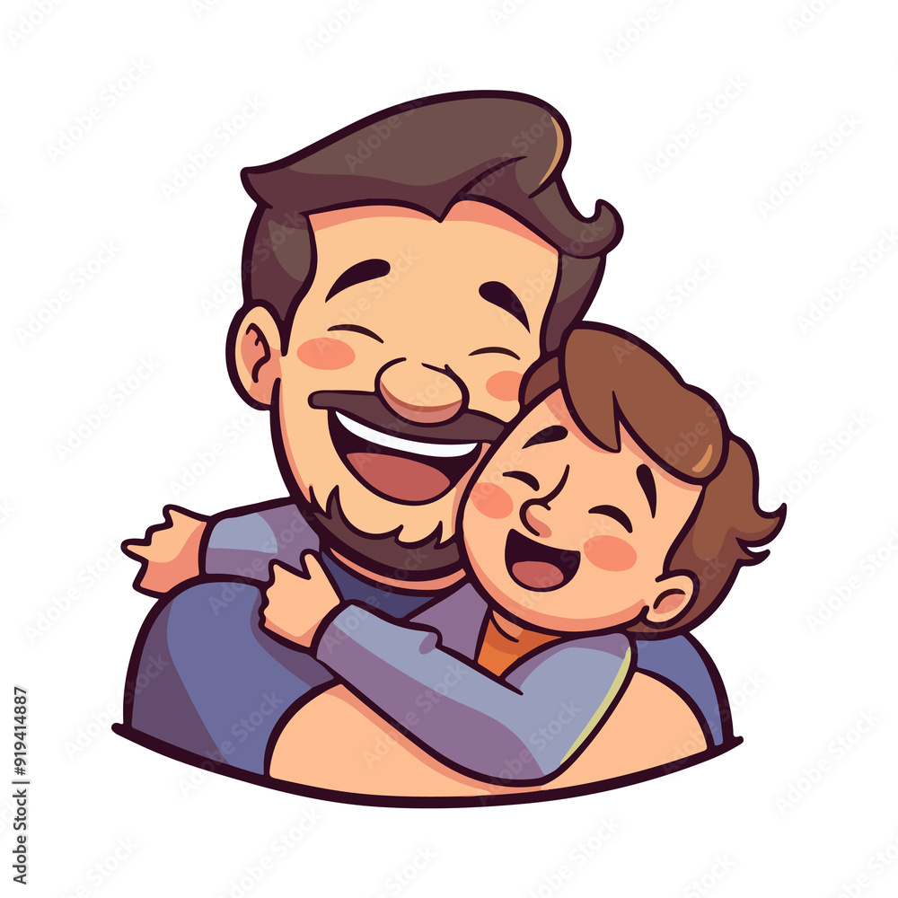 Heartwarming Father’s Day Illustration: Celebrating the Bond between Father and Child Heartwarming Father’s Day Illustration: Celebrating the Bond between Father and Child