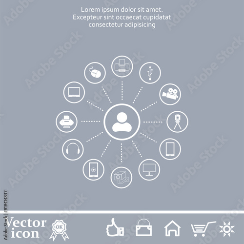 Vector icon of white color on a gray background