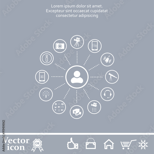 Vector icon of white color on a gray background