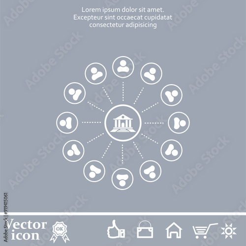 Vector icon of white color on a gray background