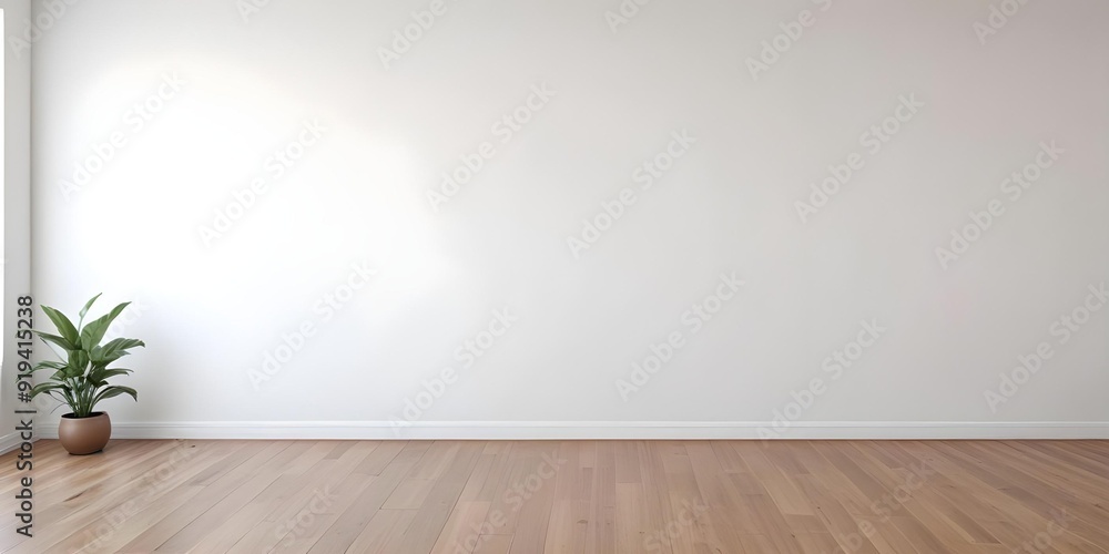Empty room with white wall and wooden floor. Empty room with white wall and wooden floor.