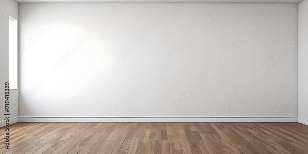 Empty room with white wall and wooden floor. Empty room with white wall and wooden floor.