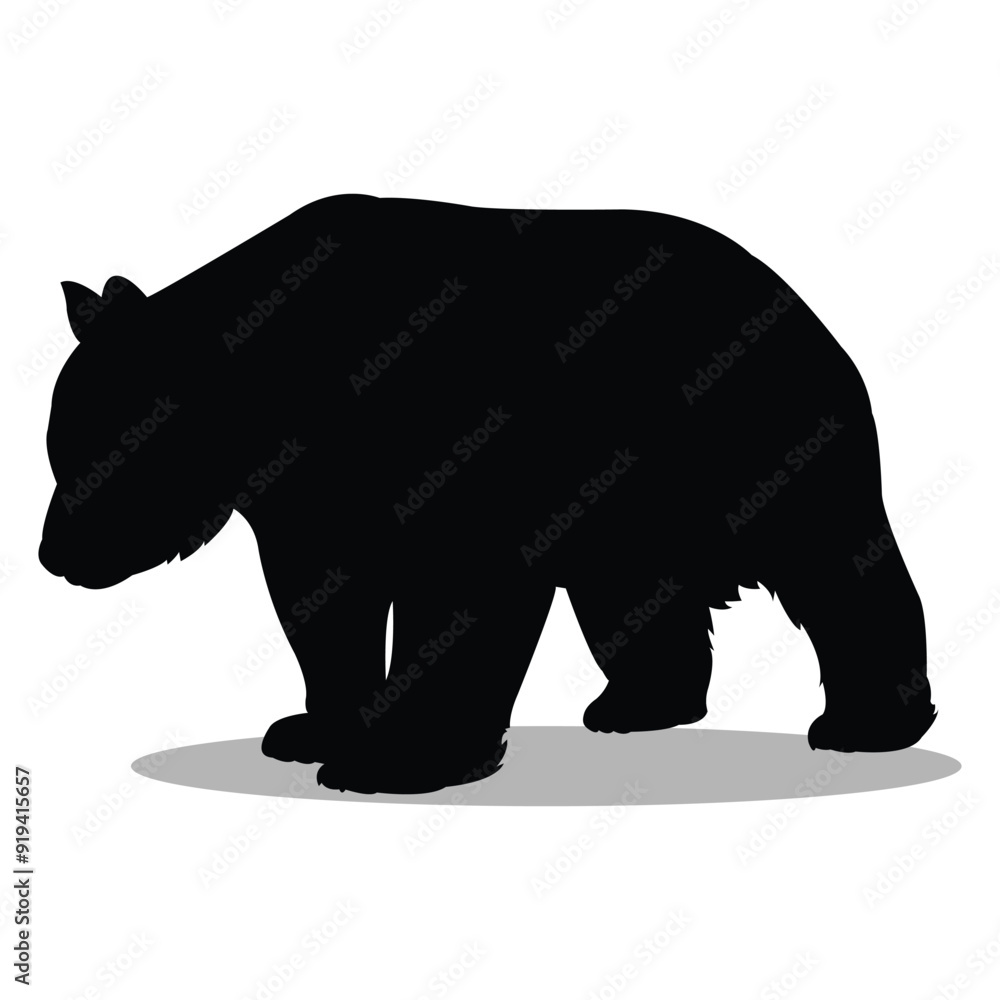 Fototapeta premium Panda Silhouette, Panda Vector Silhouette, Panda cartoon Silhouette, Panda illustration, Panda icon Silhouette, Panda Silhouette illustration