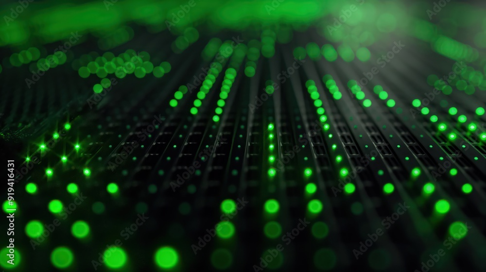 Black technology futuristic background with green neon effect. Generative AI Black technology futuristic background with green neon effect. Generative AI