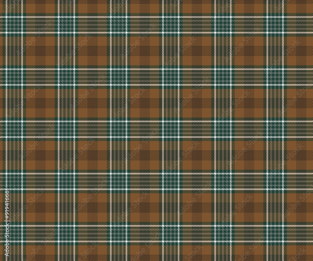 Obraz premium Plaid pattern, yellow, green, white, black, seamless for textiles and design clothing, skirts, pants, aprons, tablecloths, blankets or decorative fabrics. Vector illustration.