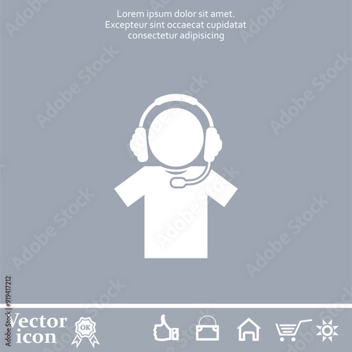 Vector icon of white color on a gray background
