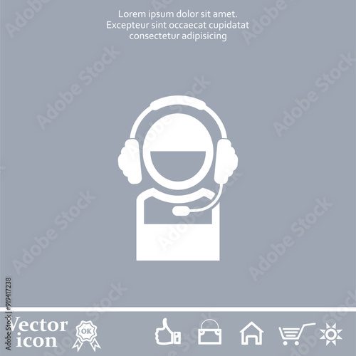 Vector icon of white color on a gray background