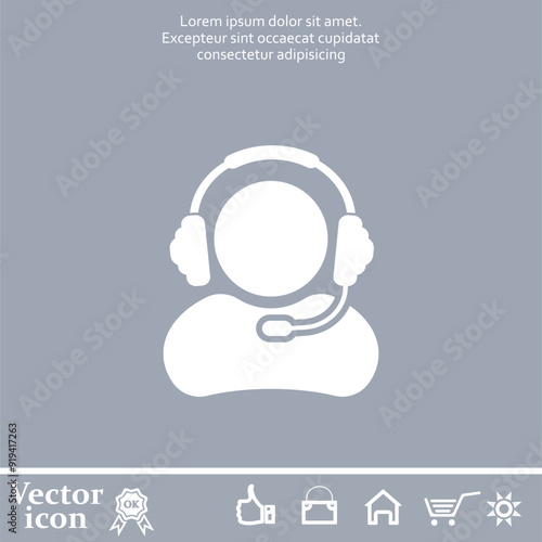 Vector icon of white color on a gray background