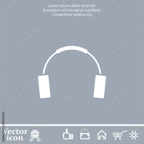 Vector icon of white color on a gray background