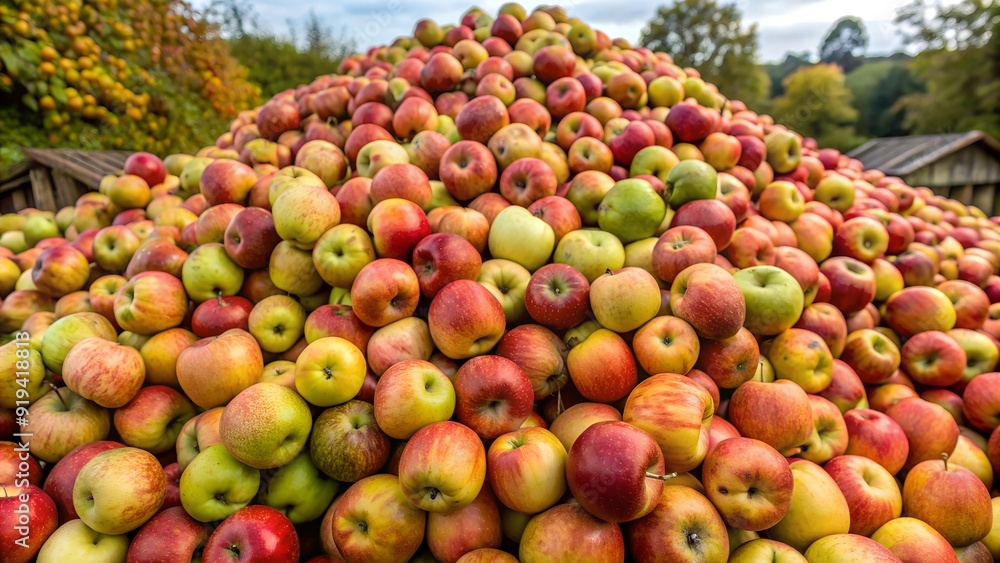 Autumn Harvest Bounty: Heap of Organic Cider Apples Ready for Pressing, Radiating Warmth and Coziness with Rustic Charm and Seasonal Elegance Autumn Harvest Bounty: Heap of Organic Cider Apples Ready for Pressing, Radiating Warmth and Coziness with Rustic Charm and Seasonal Elegance