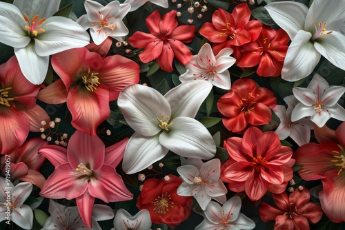 Red and White Flower Arrangement