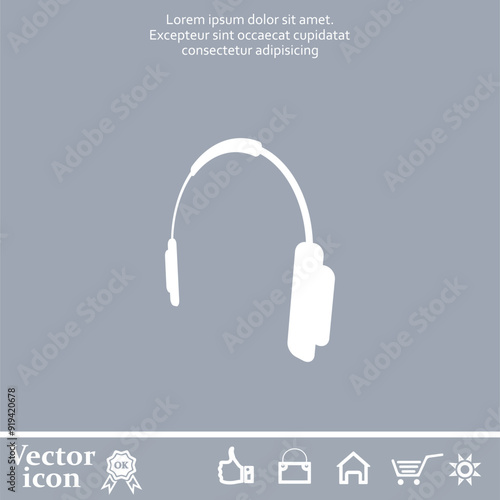 Vector icon of white color on a gray background